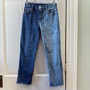 Wild Fable high rise straight ankle jeans women's 2 with a lay flat length of 26